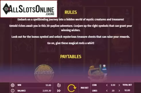 Game rules. Belly Dance from We Are Casino