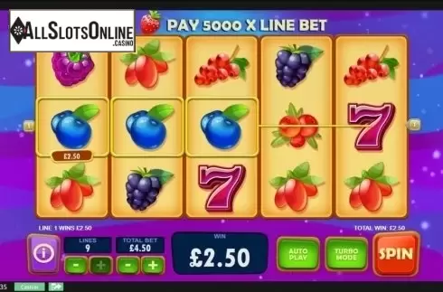 Low Win screen. Berry Berry Bonanza from Playtech