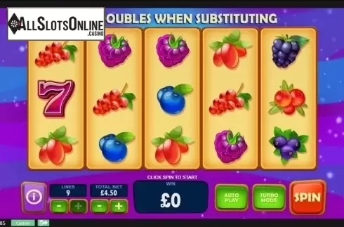 Game Workflow screen. Berry Berry Bonanza from Playtech