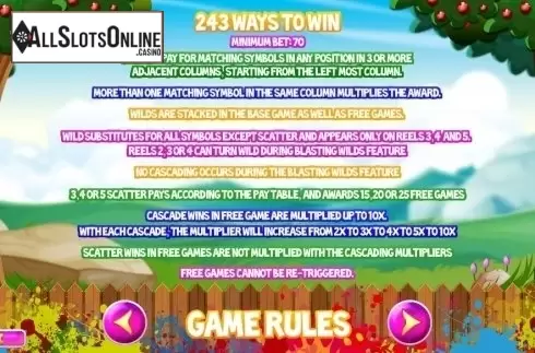 Paytable 3. Berry Blast Plus from TOP TREND GAMING