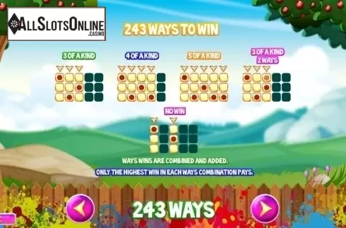 Paytable 4. Berry Blast Plus from TOP TREND GAMING