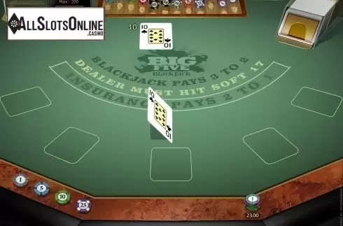 Game Screen. Big 5 Blackjack Gold from Microgaming