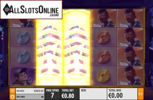 Free spins screen. Big Bot Crew from Quickspin