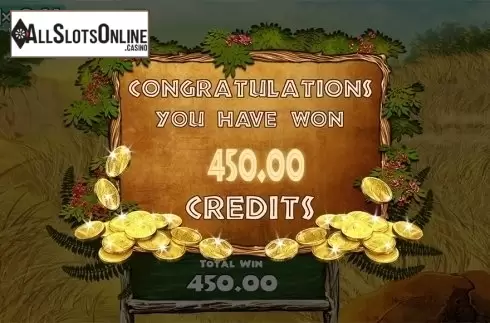 Big win screen. Big Game Hunter from PlayPearls