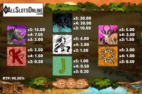 Paytable . Big Game Hunter from PlayPearls