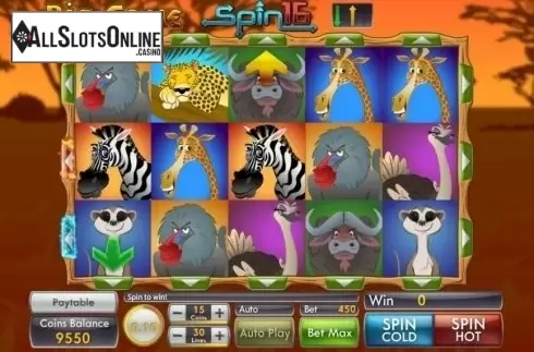 Game Workflow screen. Big Game Spins16 from Genii