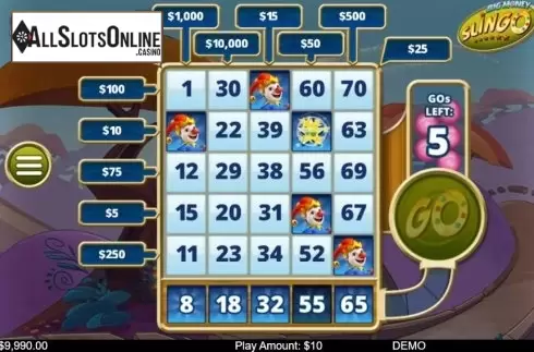Game Screen 2. Big Money Slingo from Instant Win Gaming