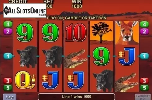 Win screen. Big Red (Aristocrat) from Aristocrat
