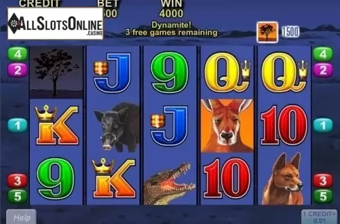 Free Spins screen. Big Red (Aristocrat) from Aristocrat