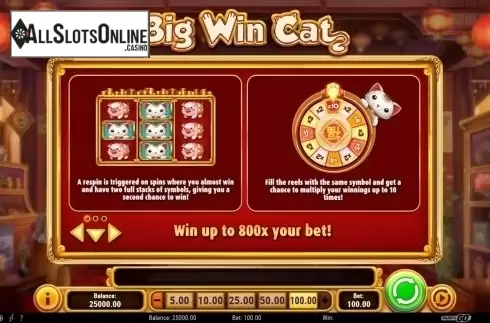 Paytable. Big Win Cat from Play'n Go
