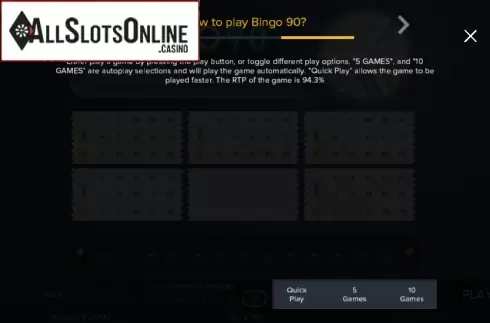 Game rules 3. Bingo 90 (Gluck Games) from Gluck Games