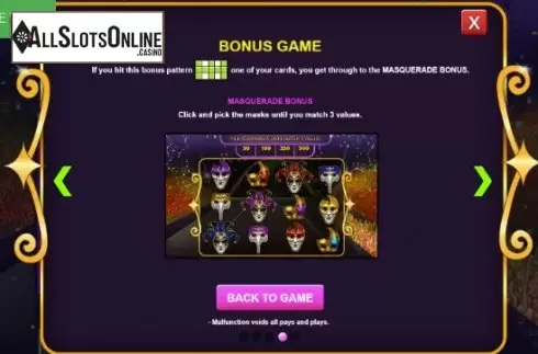 Bonus Screen. Bingo Samba Rio from Caleta Gaming