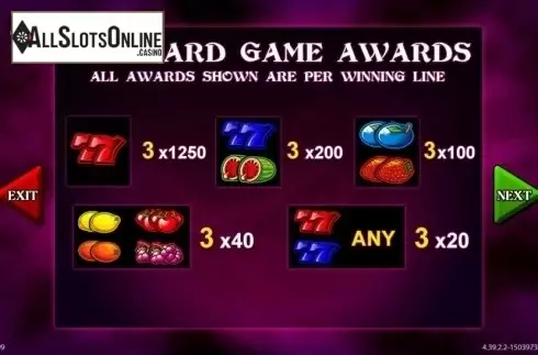 Paytable 1. Black Magic Fruits from Barcrest