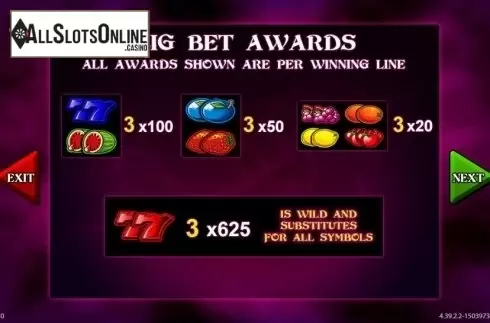 Paytable 2. Black Magic Fruits from Barcrest