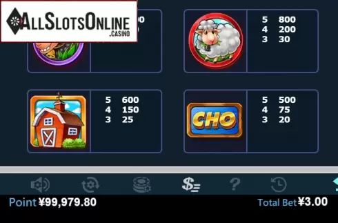Paytable 2. Black Sheep (Virtual Tech) from Virtual Tech
