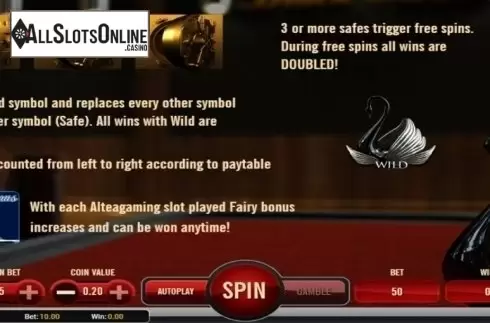 Paytable 2. Black Swan from AlteaGaming