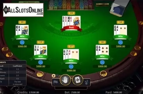 Win screen. BlackJack High (Playson) from Playson
