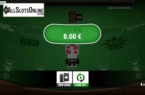 Win screen 1. BlackJack Twins and Crazy Twins from GAMING1