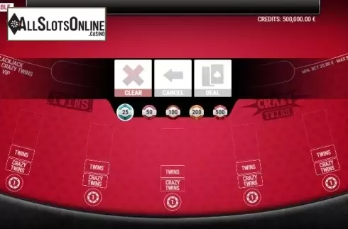Game screen. BlackJack Twins and Crazy Twins VIP from GAMING1