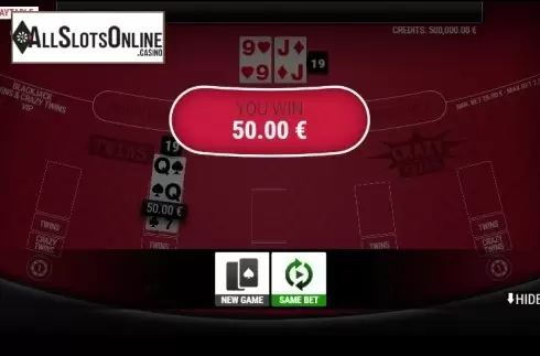 Win screen 1. BlackJack Twins and Crazy Twins VIP from GAMING1