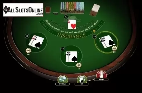 Game Screen. Blackjack 3 Hand from Habanero
