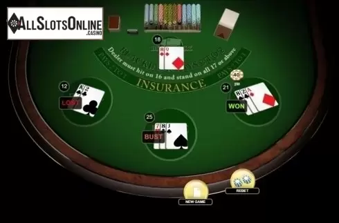 Game Screen. Blackjack 3 Hand from Habanero