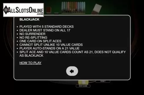 Info. Blackjack 3 Hand from Habanero