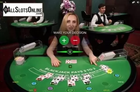 Game Screen. Blackjack B from Evolution Gaming
