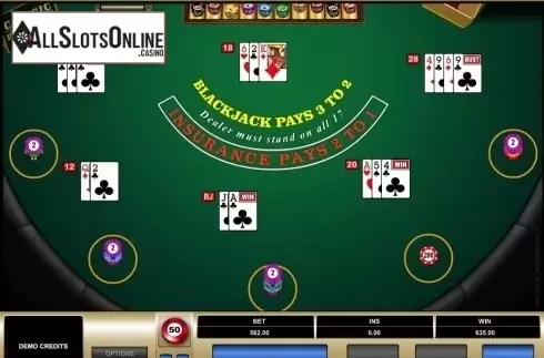 Game Screen. Blackjack MH (Microgaming) from Microgaming