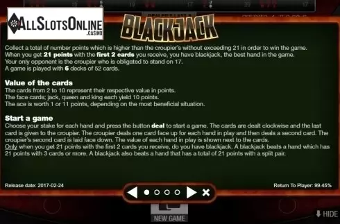 Rules 1. Blackjack Multihand 7 Seats VIP from GAMING1