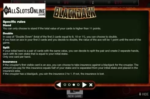 Rules 3. Blackjack Multihand 7 Seats VIP from GAMING1