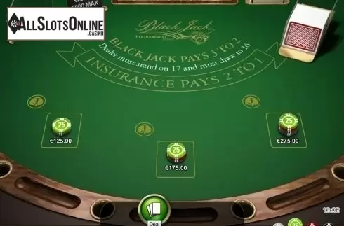 Game Screen. Blackjack Professional Series High Limit from NetEnt