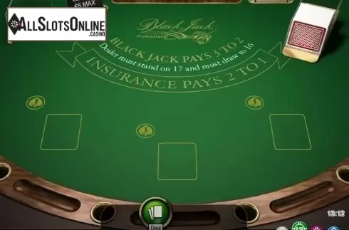 Game Screen. Blackjack Professional Series Low Limit from NetEnt
