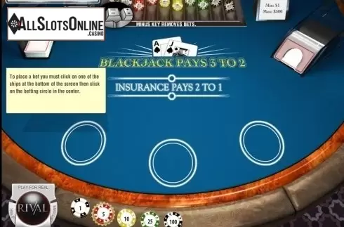 Screen2. Blackjack (Rival) from Rival Gaming