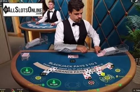 Game Screen. Blackjack Silver 2 (Evolution Gaming) from Evolution Gaming