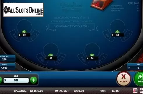 Game Screen 1. Blackjack Vegas Strip (Red Rake) from Red Rake