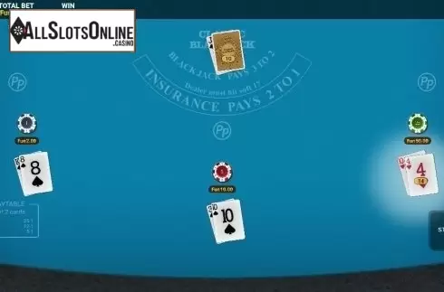 Reel screen. Blackjack with Perfect Pairs from OneTouch