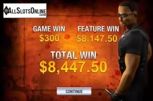 Big Win Screen. Blade from Playtech