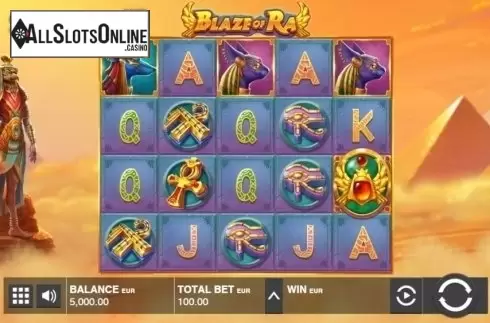 Game Workflow screen . Blaze Of Ra from Push Gaming