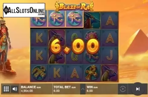 Win Screen . Blaze Of Ra from Push Gaming