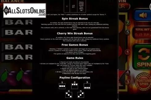 Paytable 4. Blazin' Hot 7s from Betdigital