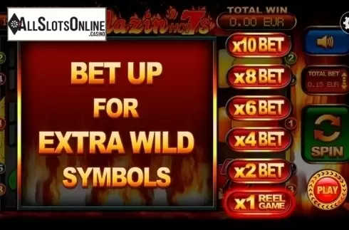 Bet Level. Blazin' Hot 7s from Betdigital
