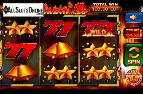 Win Screen . Blazin' Hot 7s from Betdigital