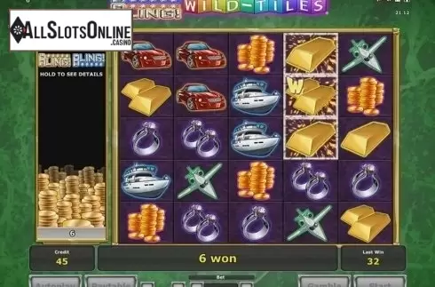 Win Screen 2. Bling Bling Wild Tiles from Novomatic