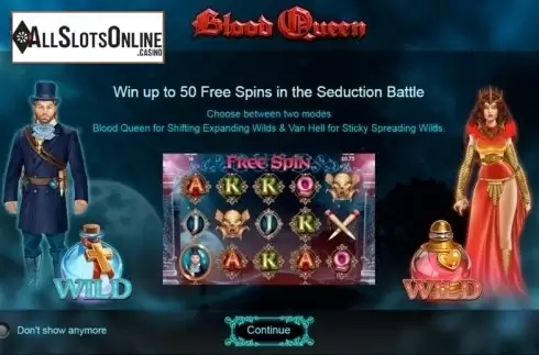 Intro Game screen. Blood Queen from IronDog