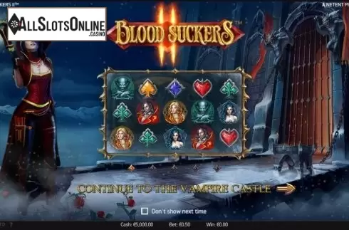 Screen 1. Blood Suckers 2 from NetEnt