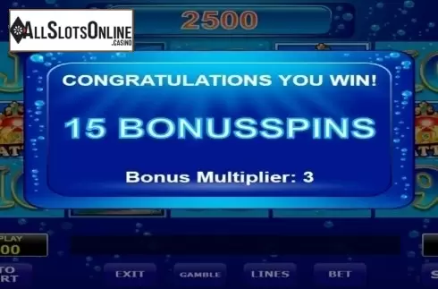 Win screen. Blue Dolphin from Amatic Industries