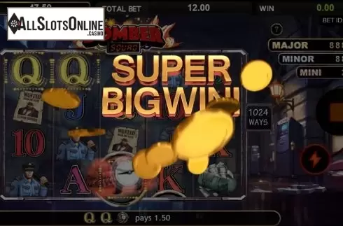 Big win screen. Bomber Squad from SimplePlay