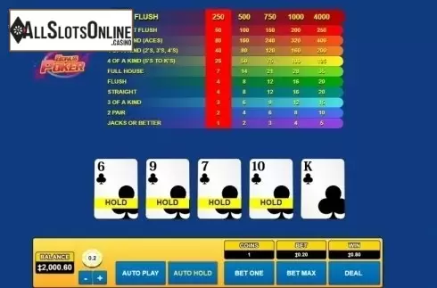 Game Screen. Bonus Poker (Habanero) from Habanero