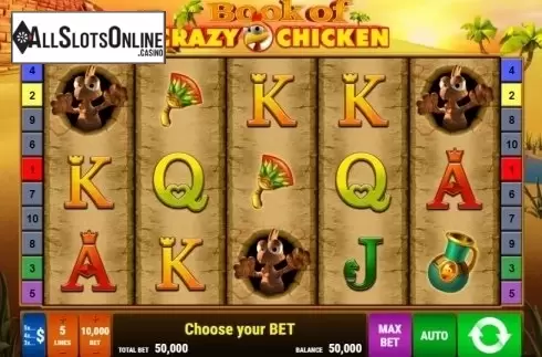 Game Workflow screen. Book Of Crazy Chicken from Bally Wulff